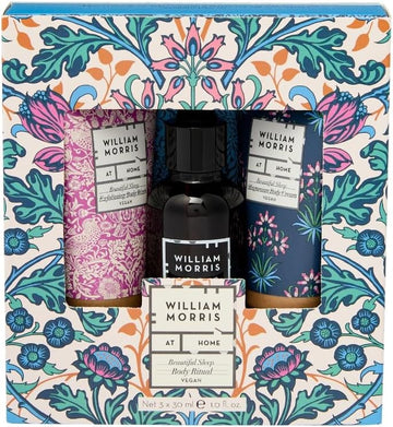 William Morris At Home Beautiful Sleep Night Time Ritual | Lavender Filled Velvet Eye Mask, Pillow Mist 50Ml & Pulse Point Oil 10Ml