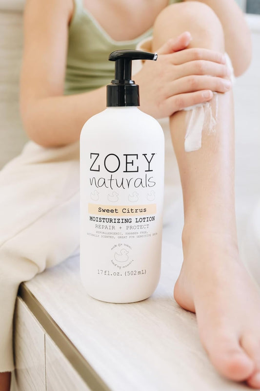 Zoey Naturals Fragrance-Free Baby & Toddler Lotion – Hypoallergenic, Vegan, Gentle Moisturizer For Sensitive Skin – Non-Greasy, Paraben & Phthalate Free – 9.65 Oz