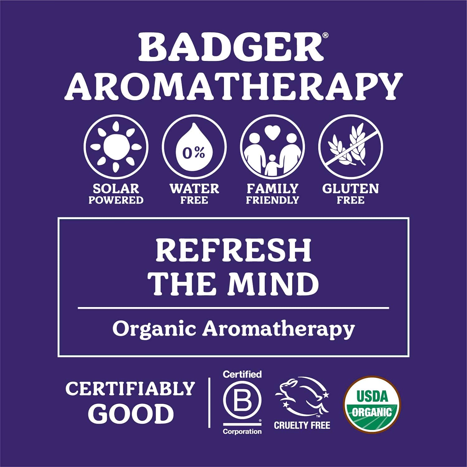 Badger - Headache Soother, Aromatherapy Balm Stick, Certified Organic,