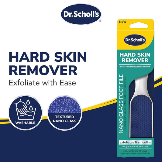 Dr. Scholl'S Hard Skin Remover Nano Glass Foot File - Foot Callus Remover, Durable Foot Scrubber, Dead Skin Remover, Hygienic Pedicure Tool, Long Lasting Foot Buffer, Soft Smooth Feet