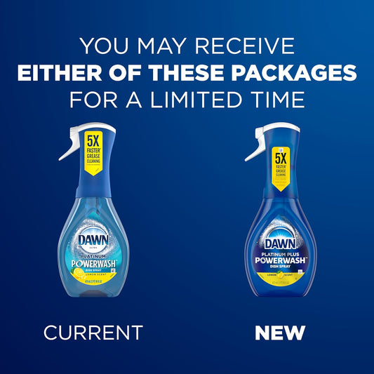 Dawn Platinum Powerwash Dish Spray, Dish Soap, Lemon Scent Refill, 16 Oz, 3 Pack