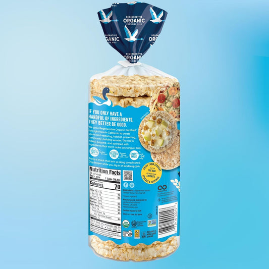 Lundberg Rice Cakes, Organic Lightly Salted, 6-Pack – Regenerative Organic Certified Rice Cakes, Healthy Snacks, Gluten Free & Vegan, 8.5 Oz Ea