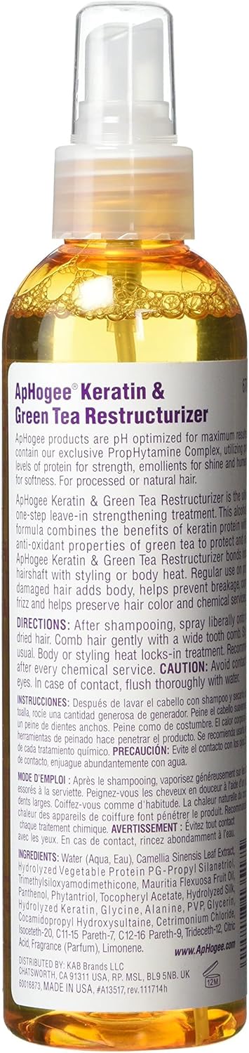 Aphogee Keratin And Green Tea Restructurizer, 8 Fl Oz