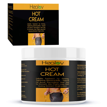 Hot Cream Cellulite Treatment For Firming, Tightening, Slimming Belly – Topical Fat Burner Thermogenic Heat Rub For Stomach, Abs, Thighs, Legs, Butt – Heating Ointment Tingle Lotion