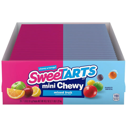 Sweetarts Mini Chewy Candy, 1.8 Ounce Pouches (Pack Of 24)