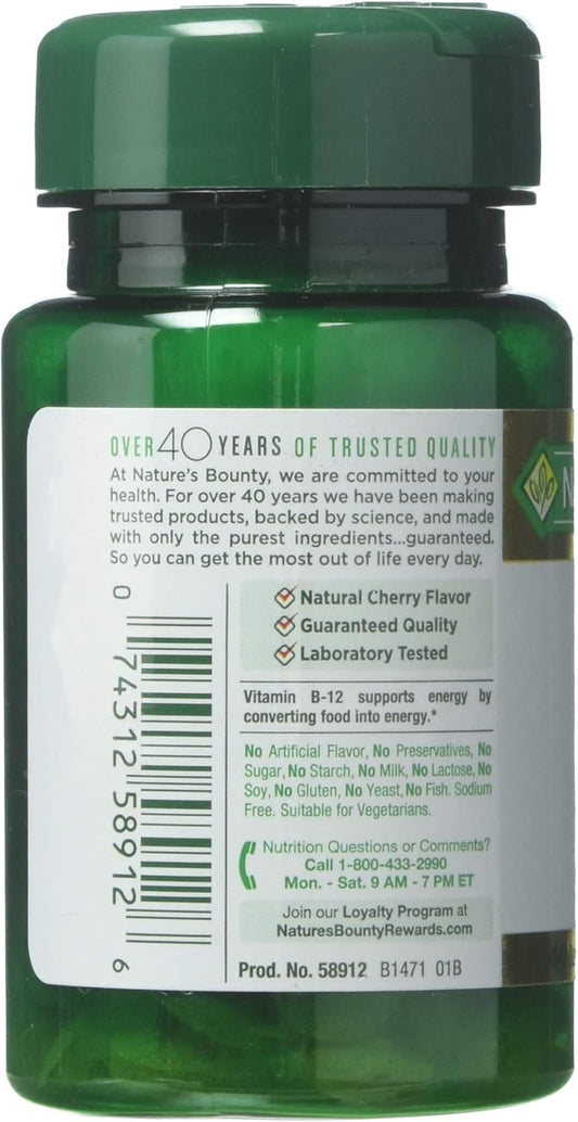 Nature'S Bounty Vitamin B-12 5000 Mcg, 40 Quick Dissolve Tablets (Pack Of 3)