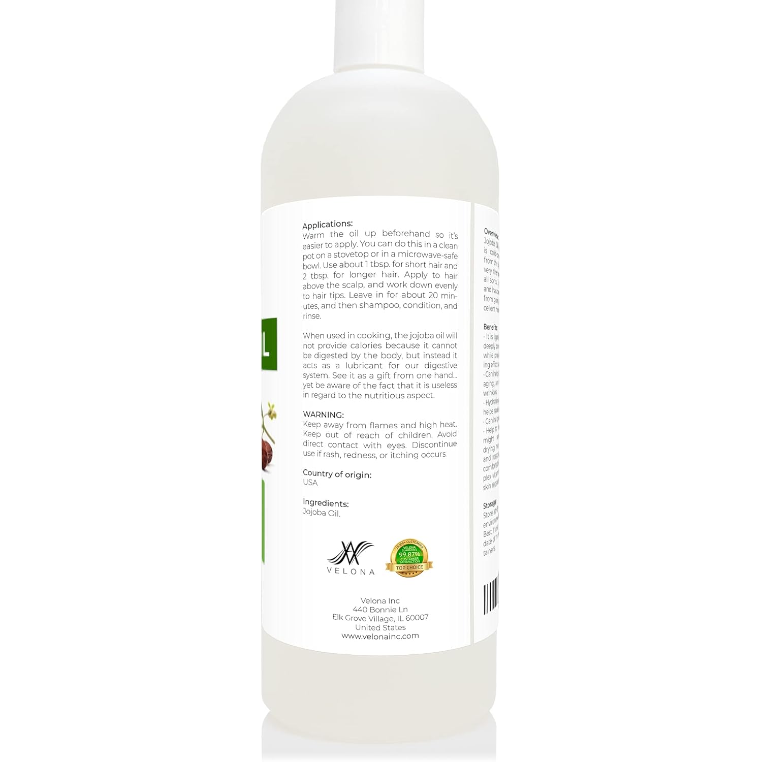 velona Jojoba Oil 32 oz | 100% Pure and Natural Carrier Oil | Clear, Refined, Cold Pressed | Moisturizing Face, Hair, Body and Skin Care | Use Today - Enjoy Results : Beauty & Personal Care