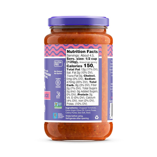 Fody Foods Marinara Pasta Sauce, 19.4 Oz, Garlic And Onion Free, Low Fodmap Certified, Gut & Ibs Friendly, Vegan, Non-Gmo, Gluten Free, Kosher