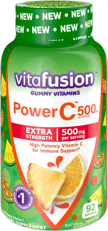 Vitafusion Extra Strength Power C Gummy Vitamins, Tropical Citrus Avored Immune Support (1) Vitamins, 92 Count
