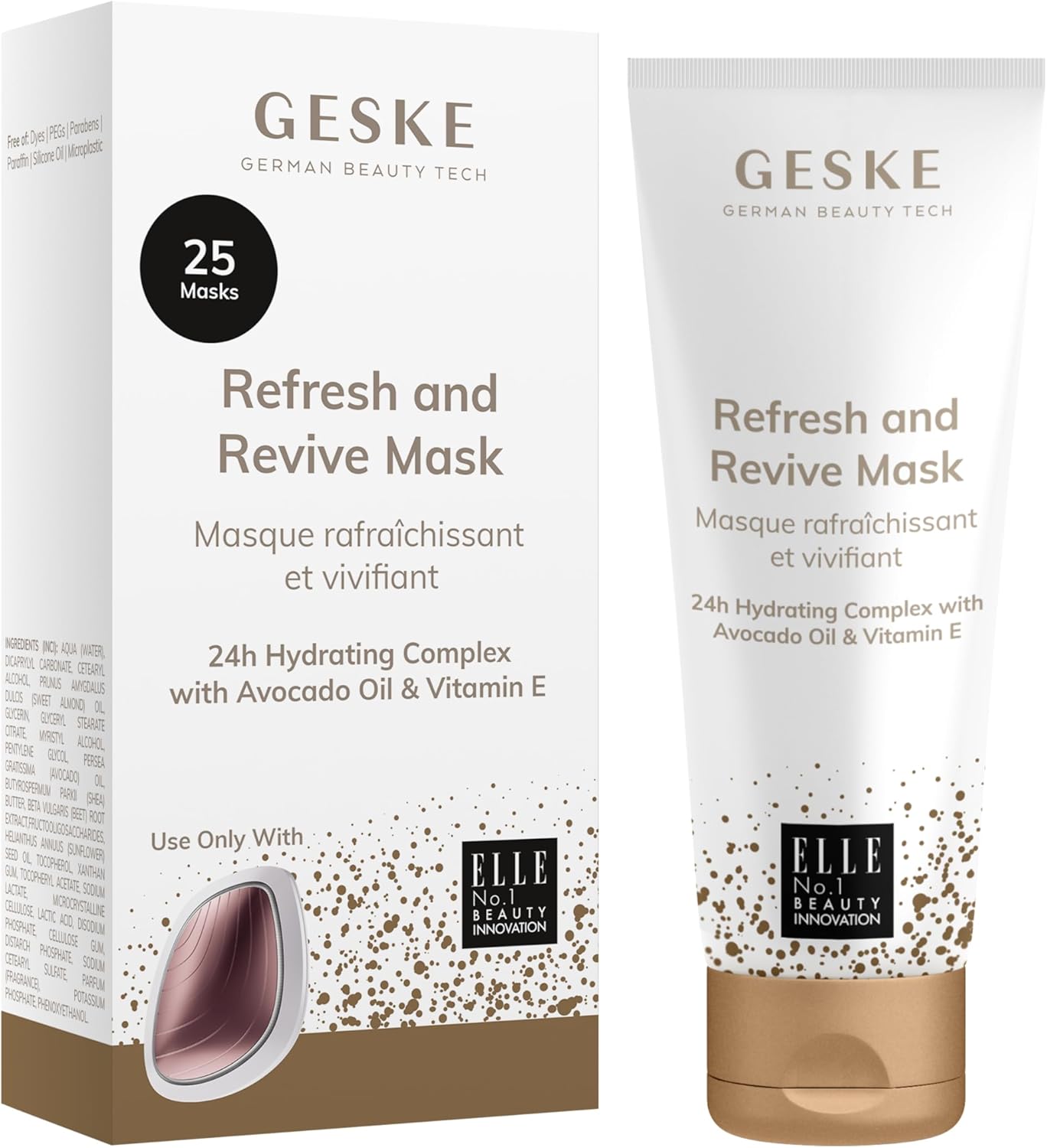 GESKE Refresh & Revive Mask | Use with our Sonic Warm & Cool Mask | Face Mask with Avocado Oil & Vitamin E | 24H Hydrating Complex | Refreshing Formula | For Normal to Dry Skin | Vegan & Cruelty-free : Amazon.co.uk: Beauty