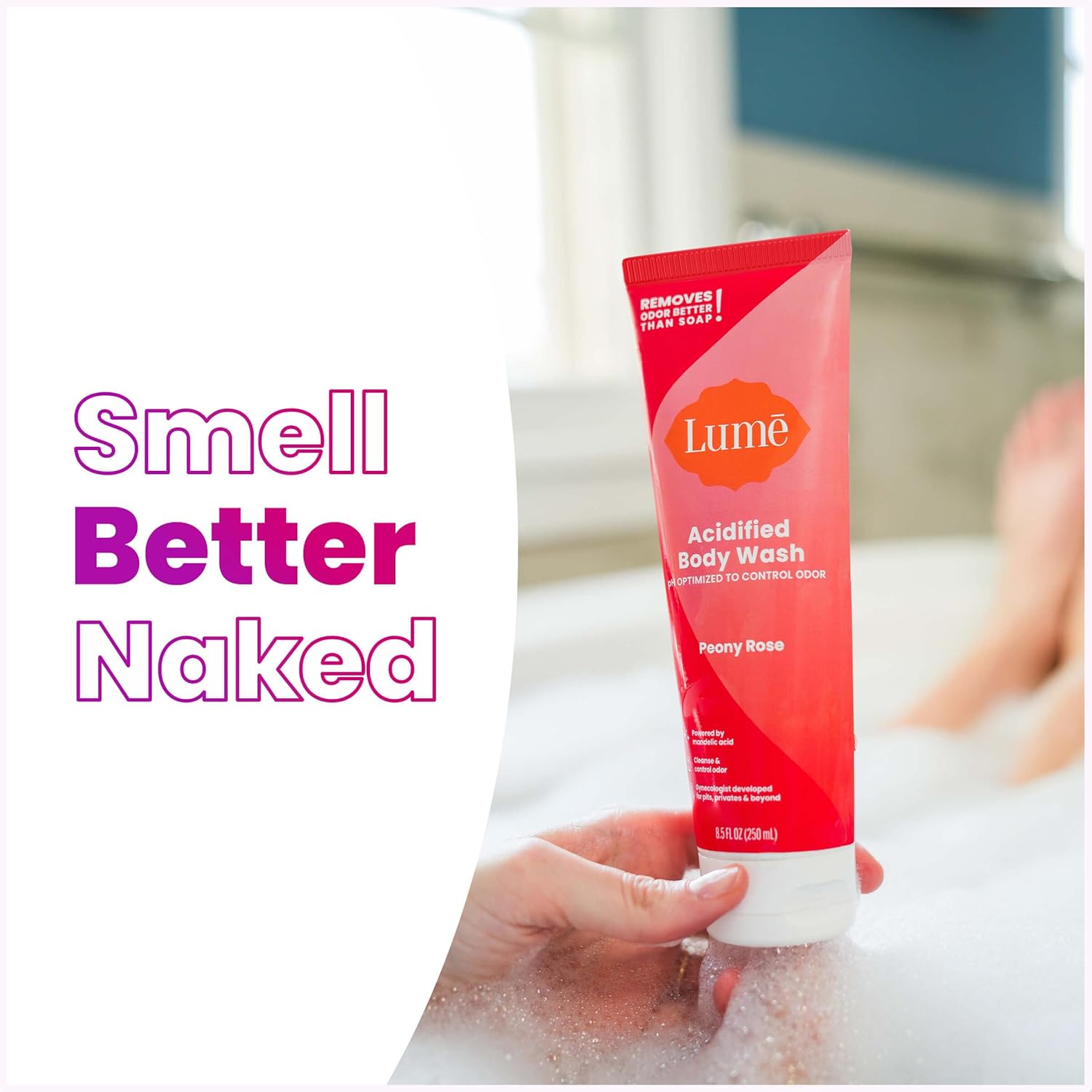 Lume Acidified Body Wash - 24 Hour Odor Control - Removes Odor Better Than Soap - Moisturizing Formula - Formulated Without Sls Or Parabens - Ob/Gyn Developed - 8.5 Ounce (Clean Tangerine) : Health & Household