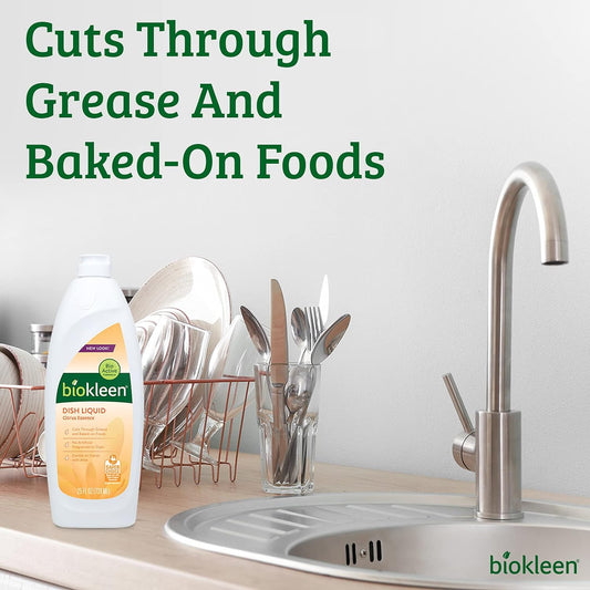 Biokleen Dish Liquid Soap - 50 Ounce - Dish-Washing, Hand Moisturizing, Eco-Friendly, Plant-Based, No Artificial Fragrance, Colors Or Preservatives, Citrus & Aloe