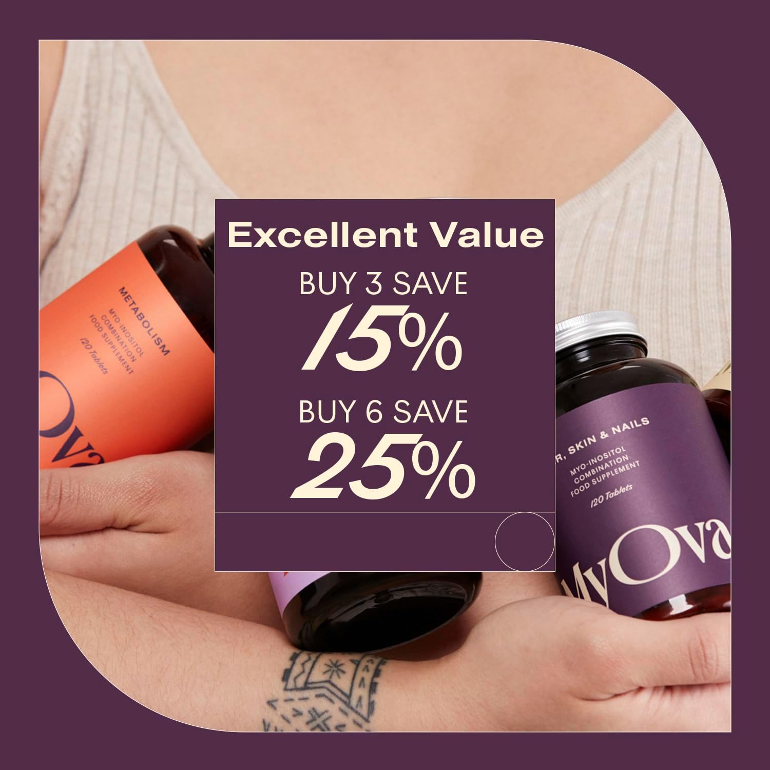 MyOva Hair, Skin & Nails PCOS Supplement - 30-Day Supply - 2000mg Myo-Inositol for PCOS Support - Complex has Biotin, Zinc, Vitamin A and C to Support Strong Hair, Skin & Nails β UK Manufactured : Amazon.co.uk: Health & Personal Care