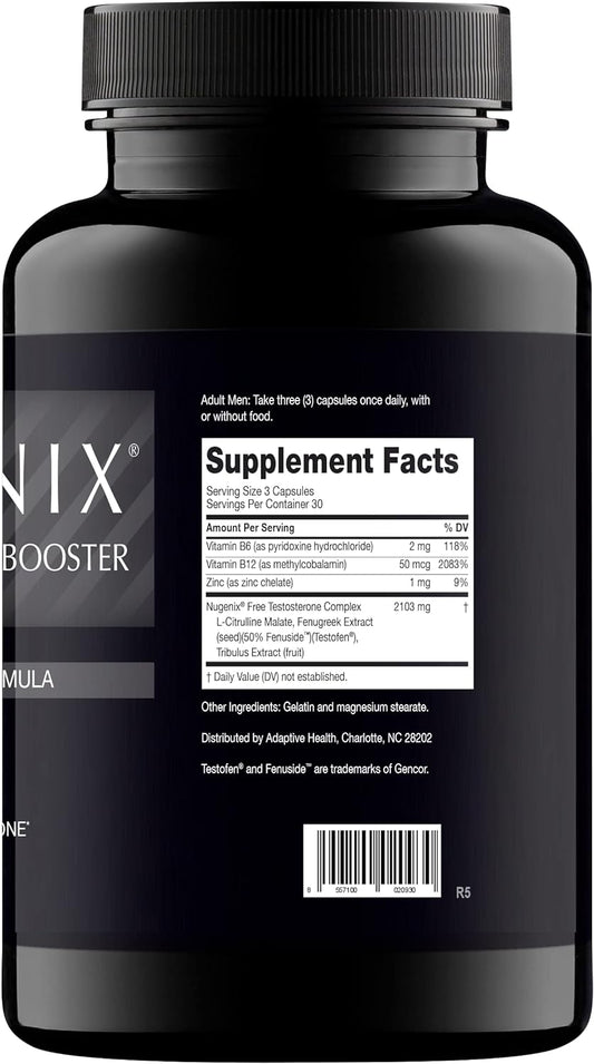 Nugenix Free Testosterone Booster Supplement For Men, 90 Count