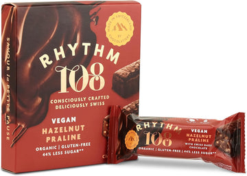 Rhythm 108 Swiss Vegan Hazelnut Praline Bars With Dark Chocolate Multi-Pack 3X33G