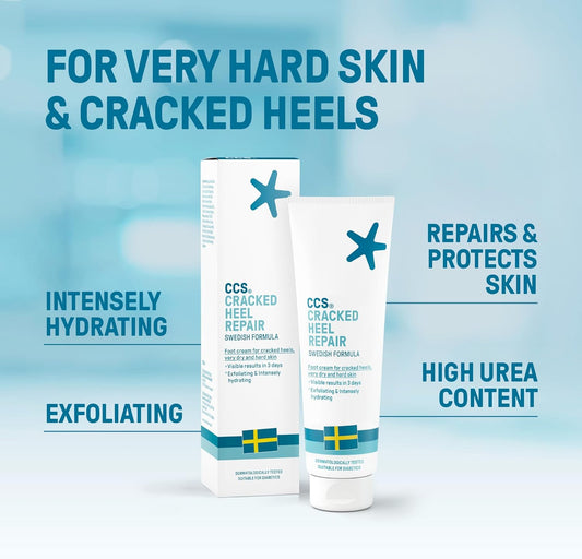 Ccs Cracked Heel Repair Cream- Visible Results In 3 Days For Heels And Very Dry Feet, Contains 25% Urea Lactic Acid, Clinically Tested, 125 Ml