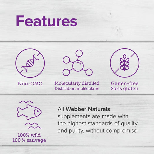 Webber Naturals Fish Oil 1,000 mg with 300 mg of Omega-3 Per Pill, 210