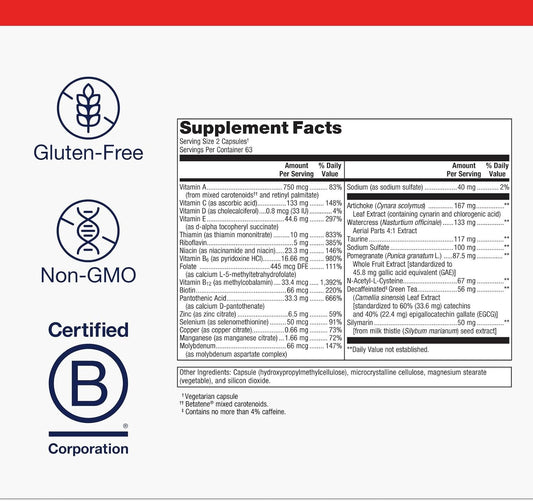 Metagenics Advaclear - Daily Support For Detoxification* - Detox Supplements* - With Vitamin B12, Pantothenic Acid & Zinc Citrate - 42 Capsules