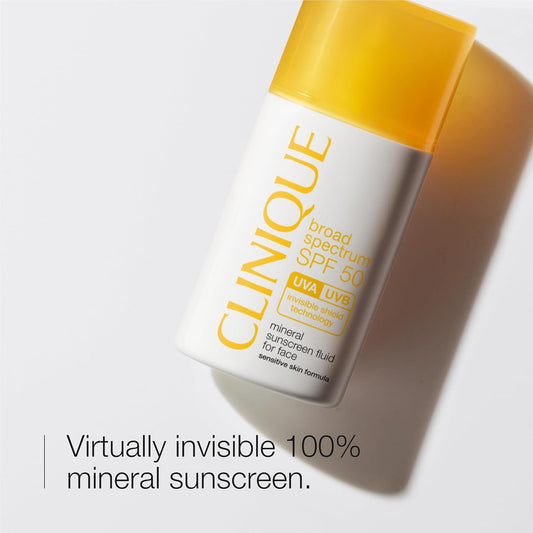 Clinique Spf 50 Mineral Sunscreen Fluid For Face | Safe For Sensitive Skin, 1 Fl Oz