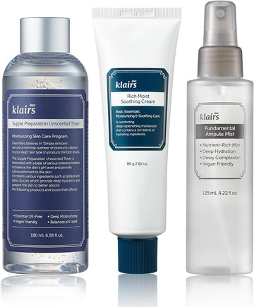 Klairs All Day Moisturizing Kit, 3Pc, Toner, Cream, Mist