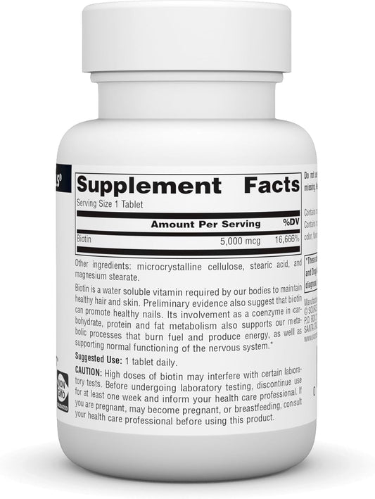 Source Naturals Biotin 5,000 Mcg • 60 Tablets