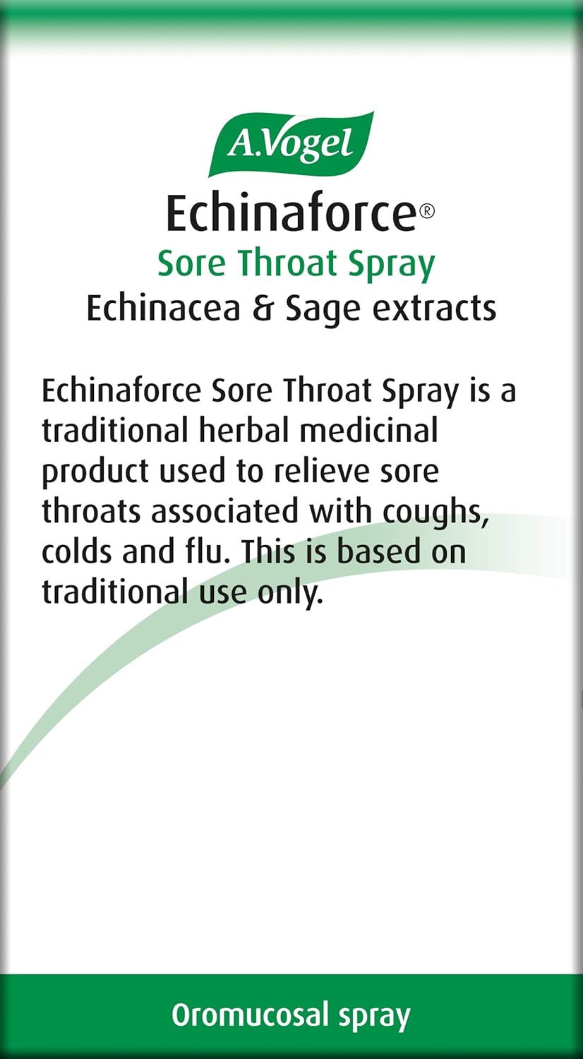 A.Vogel Echinaforce Sore Throat Spray | Extracts of Fresh Echinacea & Sage | 136 Sprays | Used for Targeted Relief from Sore Throats : Amazon.co.uk: Health & Personal Care