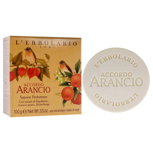 L'Erbolario Accordo Arancio Perfumed Soap - Enriched With All Natural Ingredients And Aromatic Fragrances - Cleanses And Moisturizes Skin - Long Lasting And Creates A Rich, Creamy Lather - 3.5 Oz