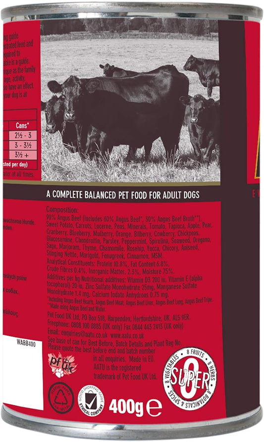 Aatu Dog 90/10 Wet Dog Food - Angus Beef (6X400G)