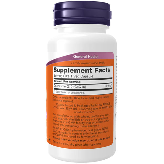 Now Foods, Coq10, 30 Mg Veg Capsules