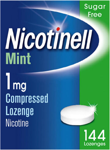 Nicotinell Mint Lozenge 1Mg (144 Lozenges), Stop Smoking Aid, Sugar Free Lozenges, Fresh Mint Flavour, 2Mg Regular Strength For Heavy Smokers, Quit Smoking Aid