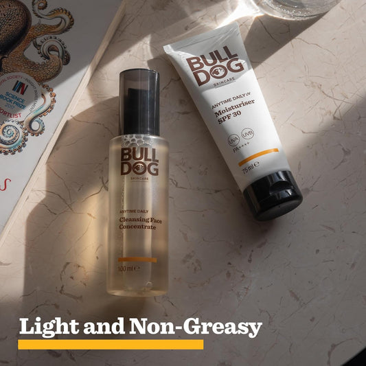 Bulldog Skincare Anytime Daily Uv Moisturiser Spf 30 For Men 75 Ml, Safflower Seed Extract, Protects & Hydrates Skin, Suitable For All Skins (Pack Of 2)