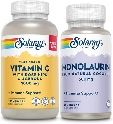 Solaray Vitamin C 1000Mg And Monolaurin 500Mg Wellness Bundle