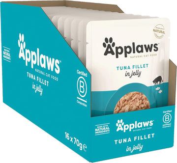 Applaws Natural Wet Cat Food Tuna In Jelly Pouch For Adults Cats 16X 70G Pouches8273Ml-A