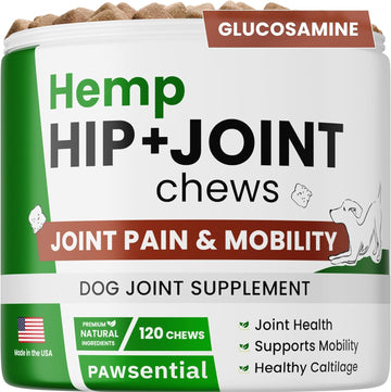 Advanced Hemp Chews | Dogs Hip Joint Pain Relief | Turmeric + Glucosamine | Hip & Joint Supplement Large Breed - Hemp Treats For Joint Health - Chondroitin Msm Hemp Oil Pills - Senior Dog