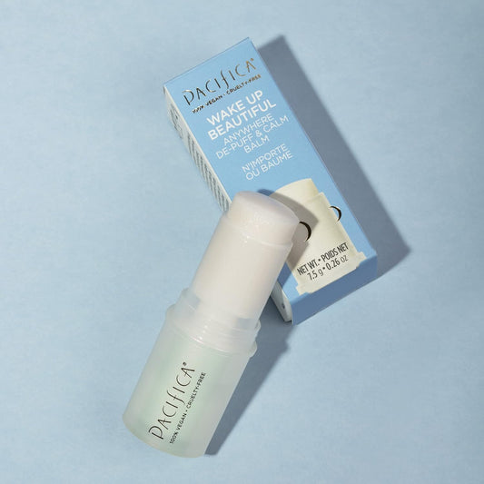 Pacifica Beauty, Wake Up Beautiful Anywhere De-Puff & Calm Balm, Hyaluronic Acid, Quinoa, Mushrooms, Puffy, Soothing, Fine Line Reduction, Highlighter Makeup Stick, Vegan & Cruelty Free
