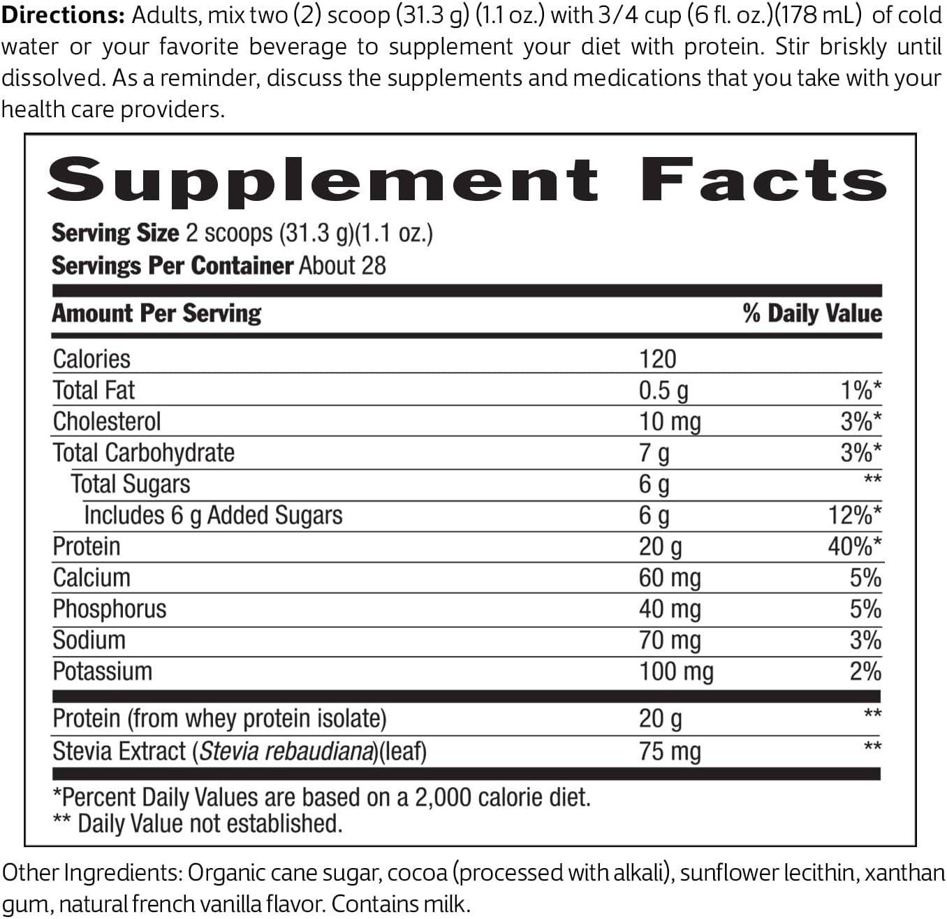 Biochem 100% Whey Isolate Protein Powder, Chocolate Flavor, 20G Grass-Fed Protein, Keto Friendly, Gluten Free, Vegetarian, Easily Digestible, 30.9 Oz, 28 Servings : Health & Household
