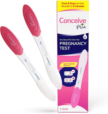 Conceive Plus Early Detection Midstream Pregnancy Test | Hcg Pregnancy Test 10 Miu | Discreet Pregnancy Test | 6 Days Sooner - Highly Sensitive, Fast Results In 3 Minutes - Fertility Test - 2 Pack