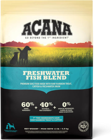 Acana Grain Free Dry Dog Food, Freshwater Fish Dog Food Recipe, 13Lb