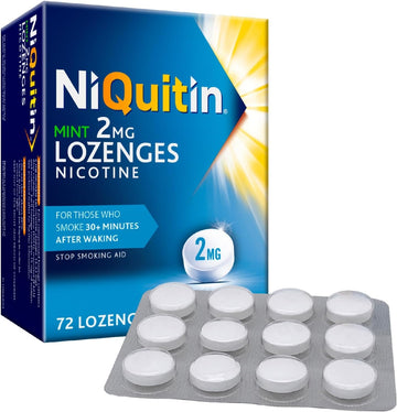 Niquitin Mint 2 Mg Lozenges - Effective Smoking Craving Relief - 72 Lozenges - Long-Lasting Effect - Reduce And Quit Smoking Aid