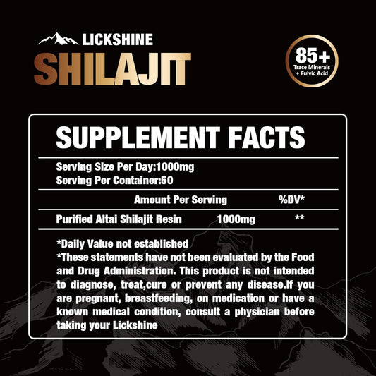 1 Pack Shilajit Pure Himalayan Shilajit Resin With Fulvic Acid, 1000Mg Maximum Potency Natural Organic Shilajit With 85+ Trace Minerals Supplement Gel, Support Energy & Immune System - 50G