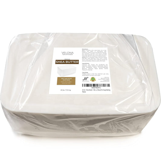 Velona 25 Lb - Shea Butter - Melt And Pour Soap Base Bulk Sls/Sles Free | Natural Bars For The Best Result For Soap-Making