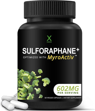 Humanx Sulforaphane+ 602Mg - Usa Third Party Tested - Sulforaphane With Broccoli Seed Extract & Moringa - Supports Antioxidant Production, Detoxification, & Cellular Health - Broccoli Supplement