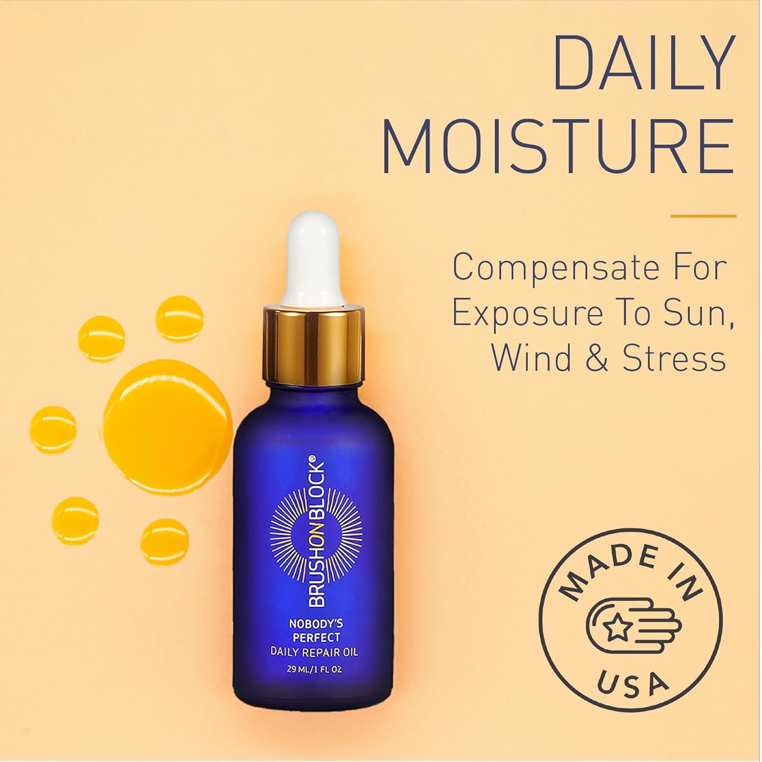 Brush On Block Nobody'S Perfect Daily Repair Face Oil : Beauty & Personal Care