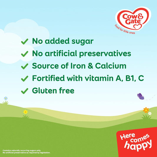 Cow & Gate Creamy Porridge Baby Food Cereal, 4-6+ Months, 125G (Pack Of 5)