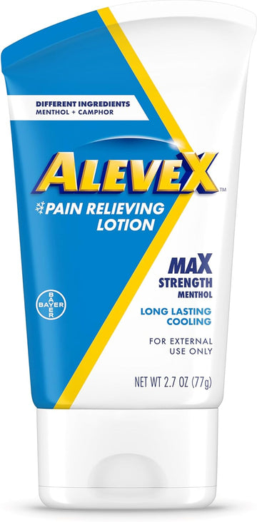 Alevex Pain Relieving Lotion, Powerful & Long Lasting For Targeted Joint & Muscle Pain Relief, 2.7Oz Tube