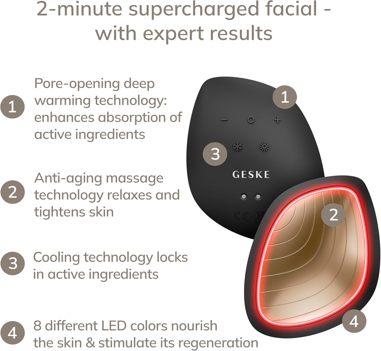 GESKE | SmartAppGuided™ Sonic Warm & Cool Mask | 9 in 1 | Beauty LED Face Mask | Full LED Spectrum and Red Light Therapy | heat | Cooling | Increased uptake of facial care products | facial massager : Amazon.co.uk: Health & Personal Care