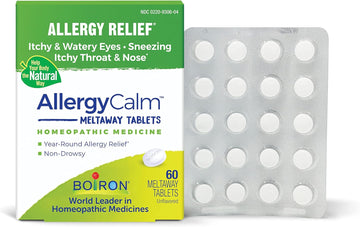 Boiron Allergycalm Tablets For Relief From Allergy And Hay Fever Symptoms Of Sneezing, Runny Nose, And Itchy Eyes Or Throat - 120 Count