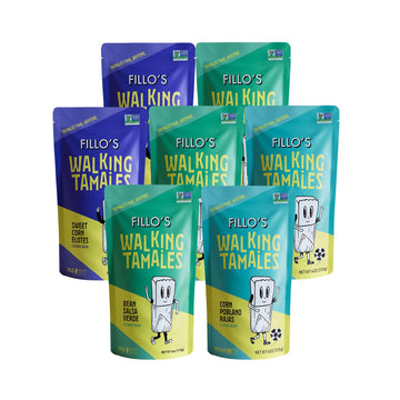 Fillo'S Walking Tamales Corn Poblano Rajas, Pk Of 7, Ready-To-Eat, Delicious, Gluten-Free, Preservative-Free, Vegan Friendly, Microwavable, Non-Gmo