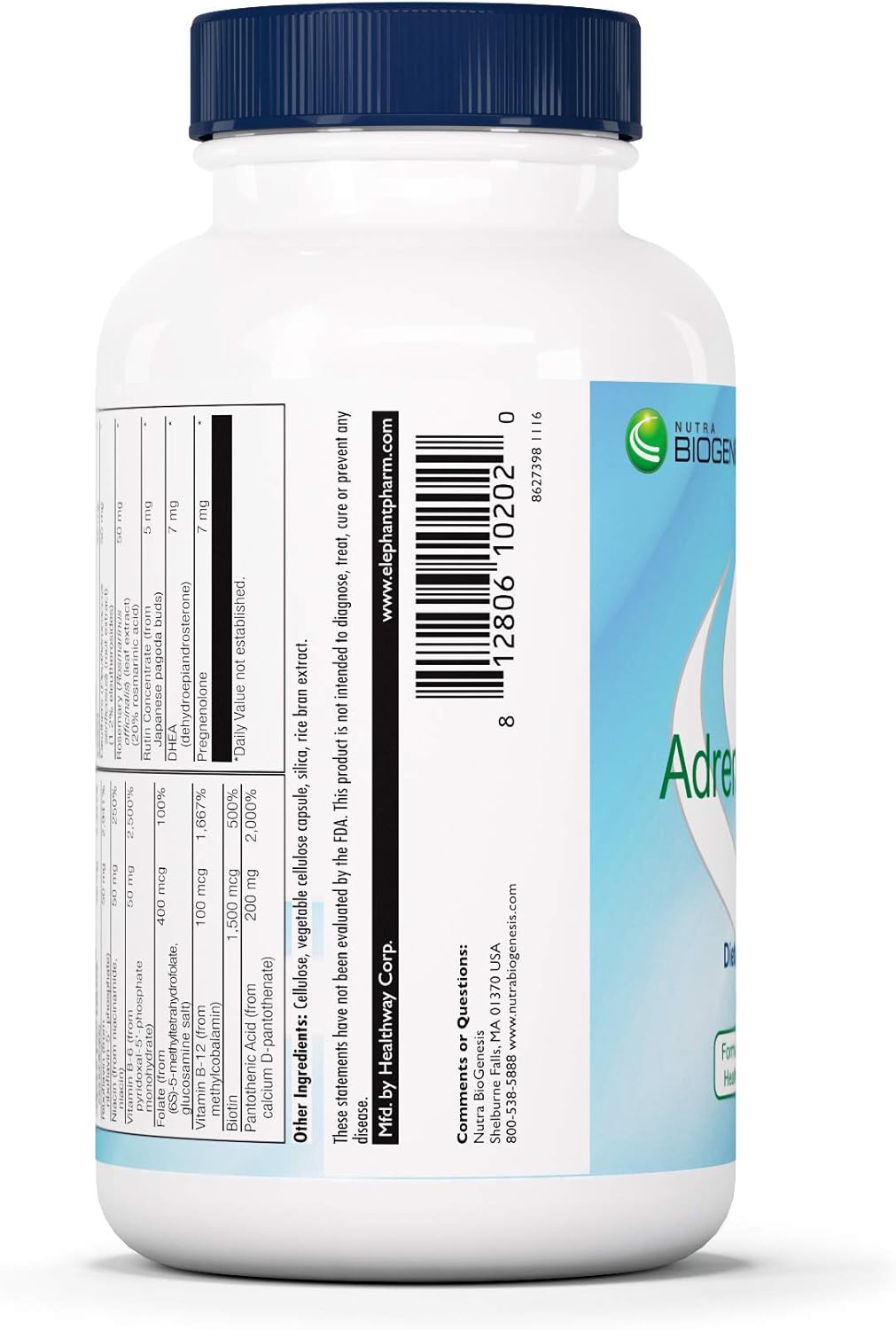 Nutra Biogenesis Adrenal Support Plus - Adrenal Support Supplements For Women & Men, Adrenal Complex With Pregnenolone, Dhea & Herbs For Daily Calm, Energy & Focus Support - 60 Capsules : Health & Household