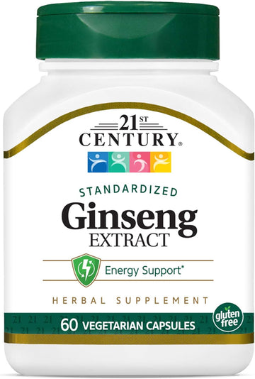 21St Century Ginseng Extract Veg Capsules, 60Count